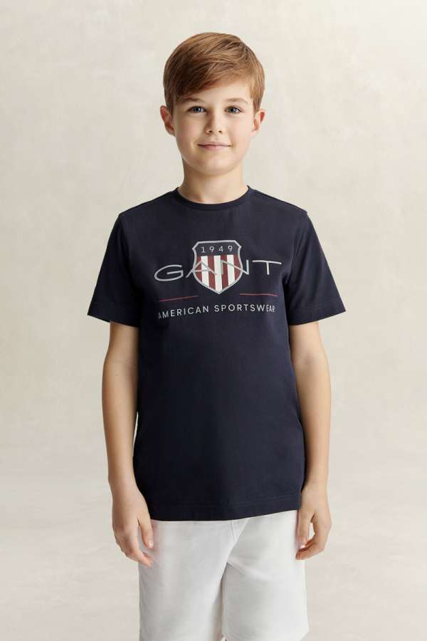 PÓLÓ GANT ARCHIVE SHIELD SS T-SHIRT EVENING BLUE