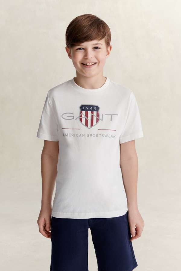 PÓLÓ GANT ARCHIVE SHIELD SS T-SHIRT WHITE