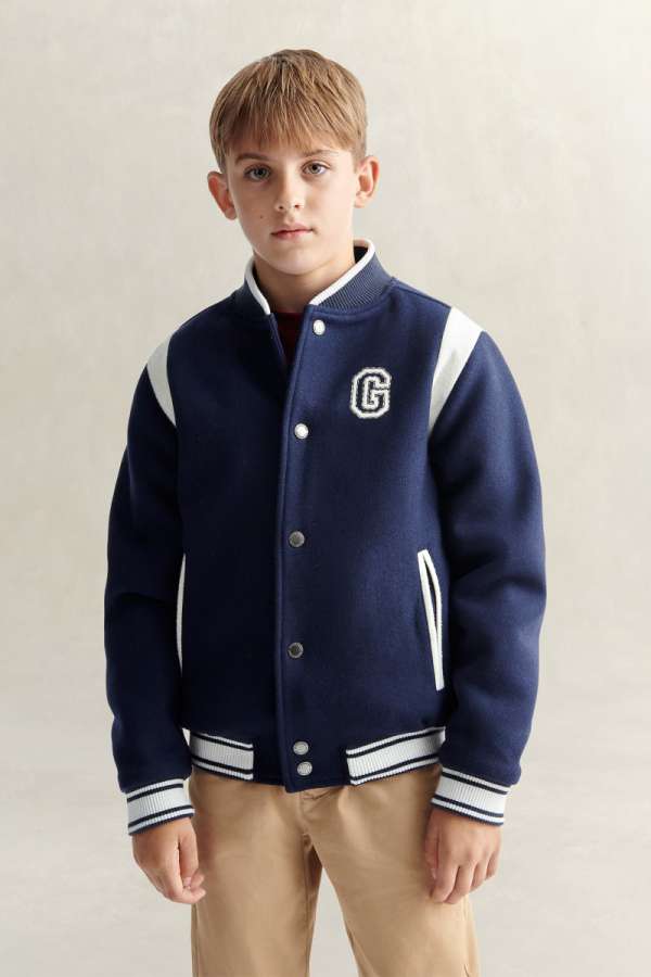 DZSEKI GANT VARSITY BOMBER JACKET EVENING BLUE