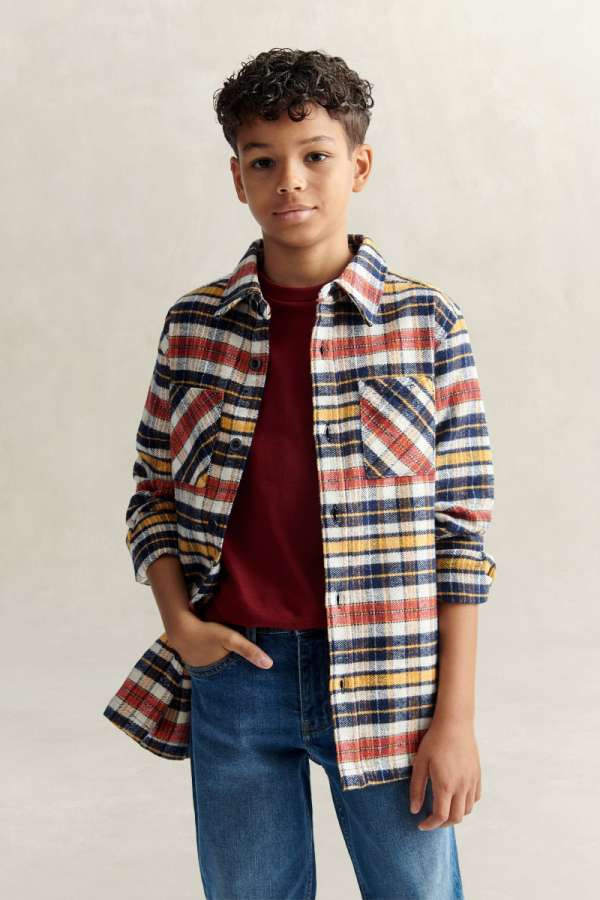 ING GANT BLOCK CHECK OVERSHIRT EVENING BLUE
