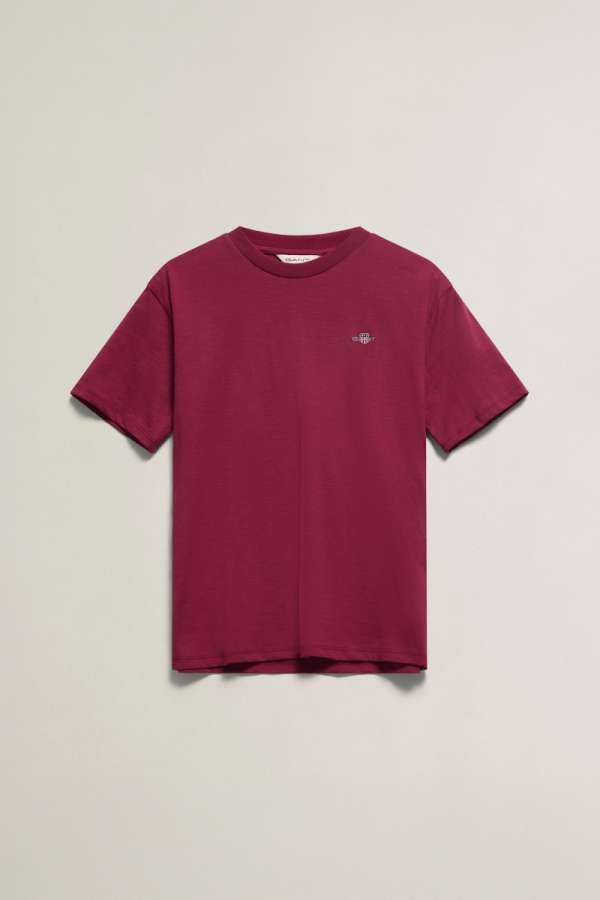 PÓLÓ GANT SHIELD SS SLUB T-SHIRT VIBRANT BURGUNDY