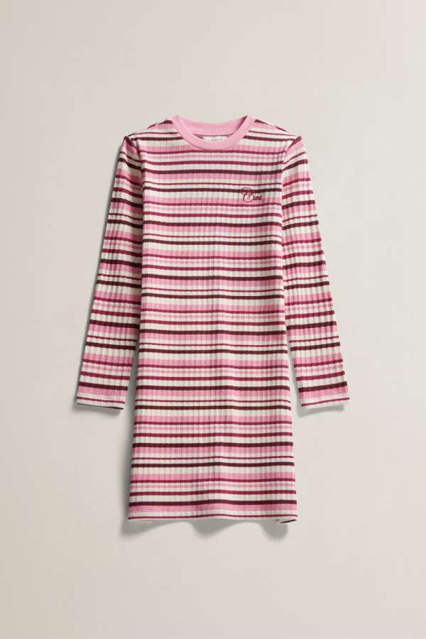 RUHA GANT STRIPE KNIT DRESS WILD PINK