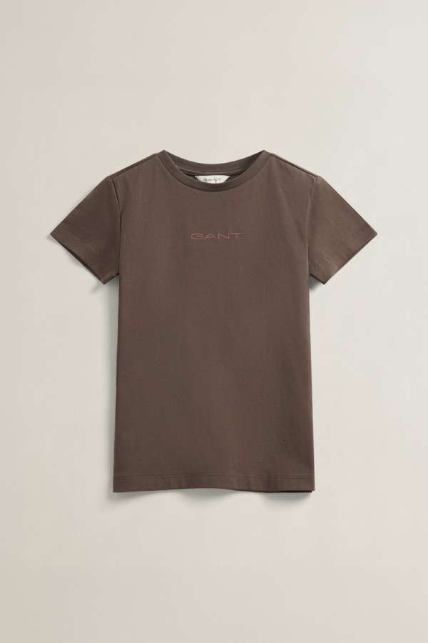 PÓLÓ GANT SS CHEST LOGO T-SHIRT SHADOW BROWN