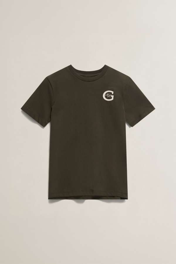 PÓLÓ GANT NEW HAVEN T-SHIRT DARK MOSS GREEN