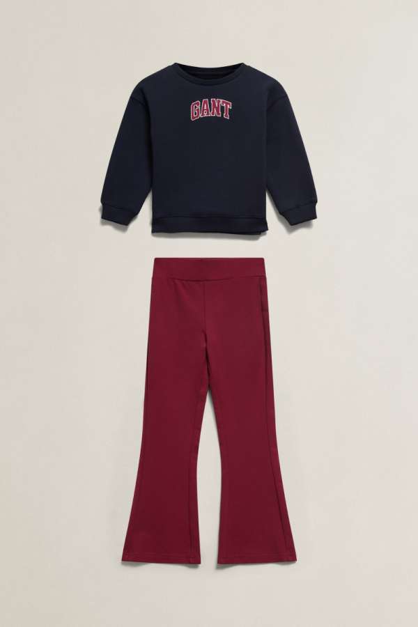 MELEGÍTŐSZETT GANT VARSITY CREW & BOOTLEG LEGGING EVENING BLUE