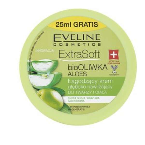 Eveline Extra Soft BioOLIVE Aloe Moisturising Face and Body Cream hidratáló emulzió 175 ml