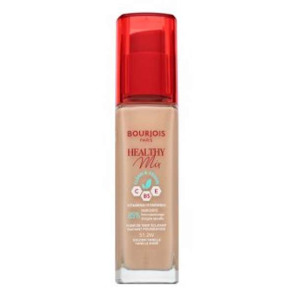 Bourjois Healthy Mix Clean & Vegan Radiant Foundation folyékony make-up tónusegyesítő 51.2W Golden Vanilla 30 ml