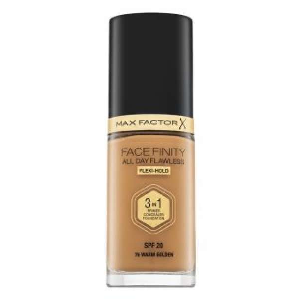 Max Factor Facefinity All Day Flawless Flexi-Hold 3in1 Primer Concealer Foundation SPF20 folyékony make-up 3 az 1-ben 76 30 ml