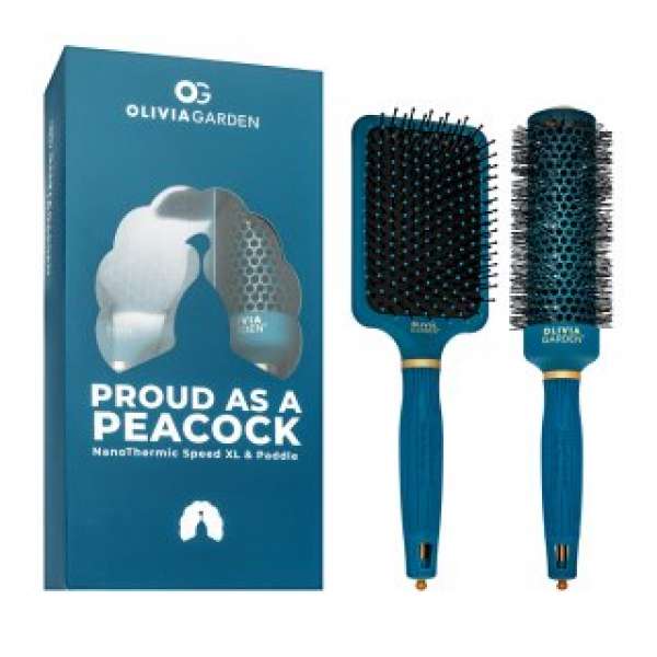 Olivia Garden Peacock Brush Set hajkefeszett hajra