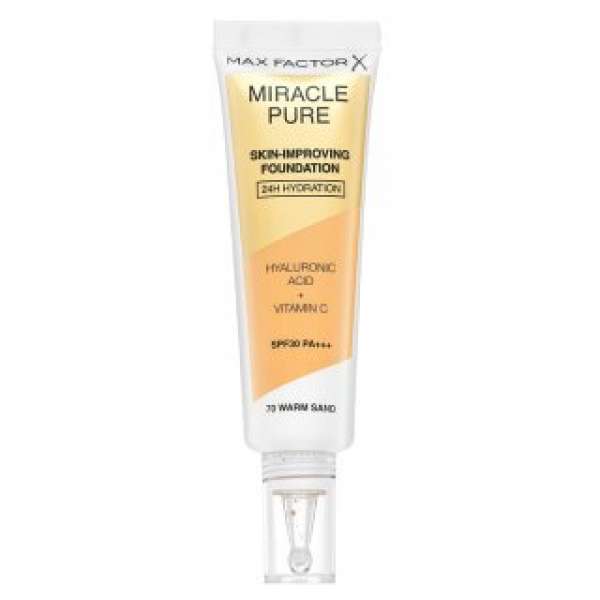 Max Factor Miracle Pure Skin-Improving Foundation hosszan tartó make-up hidratáló hatású 70 Warm Sand 30 ml