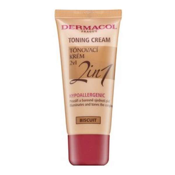 Dermacol Toning Cream 2in1 tonizáló és hidratáló emulziók tónusegyesítő Biscuit 30 ml