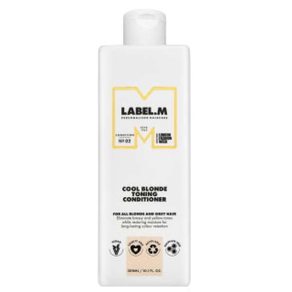 Label.M Cool Blonde Toning Conditioner tonizáló kondicionáló platinaszőke és ősz hajra 300 ml