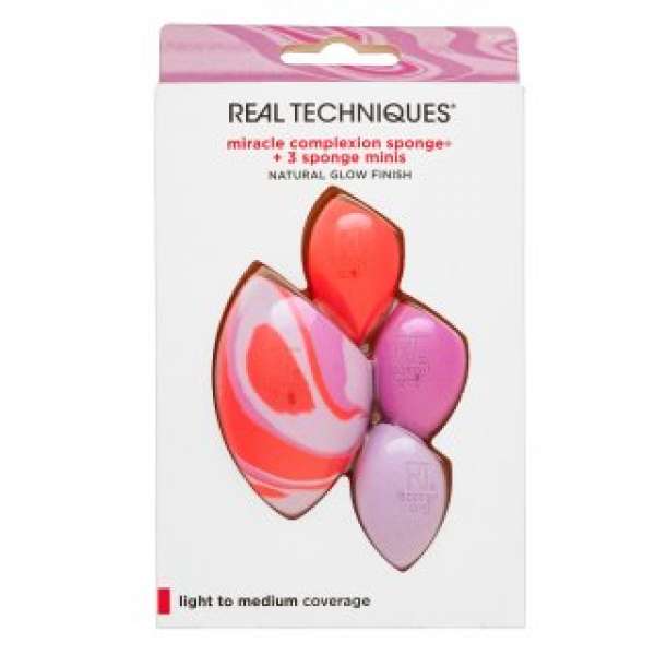 Real Techniques Berry Pop Miracle Complexion Sponge + 3 Sponge Minis smink szivacs