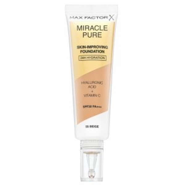 Max Factor Miracle Pure Skin-Improving Foundation hosszan tartó make-up hidratáló hatású 55 Beige 30 ml