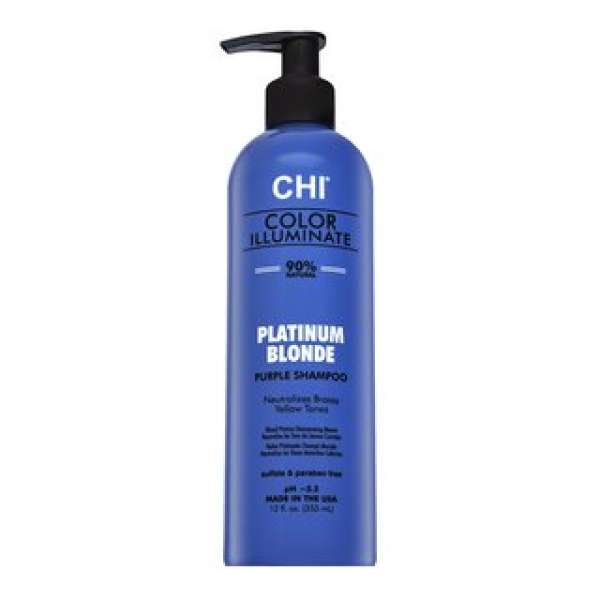 CHI Color Illuminate Platinum Blonde Purple Shampoo ragyogó sampon platinaszőke és ősz hajra 355 ml