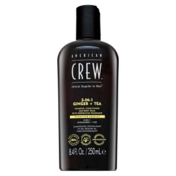 American Crew 3-in-1 Ginger + Tea sampon, kondicionáló és tusfürdő 250 ml