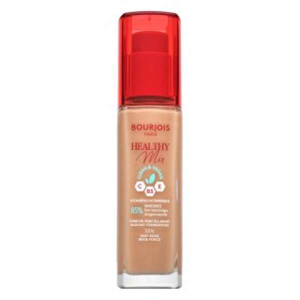 Bourjois Healthy Mix Clean & Vegan Radiant Foundation folyékony make-up tónusegyesítő 55N Deep Beige 30 ml