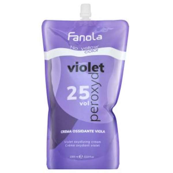 Fanola No Yellow Color Violet Peroxyde fejlesztő emulzió a sárga tónusok semlegesítésére 7% 25 Vol. 1000 ml