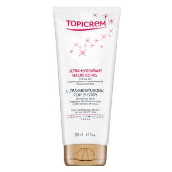 Topicrem Ultra-Moisturizing Pearly Body hidratáló testápoló gyöngyház fénnyel 200 ml