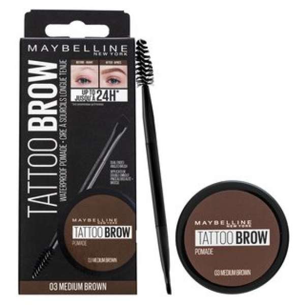 Maybelline Tattoo Brow Pomade szemöldökzselé 2az 1-ben 03 Medium Brown