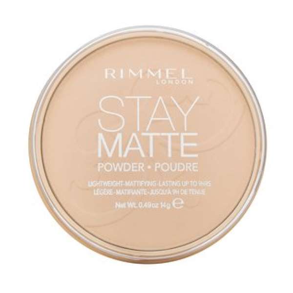 Rimmel London Stay Matte Long Lasting Pressed Powder púder matt hatású 001 Transparent 14 g