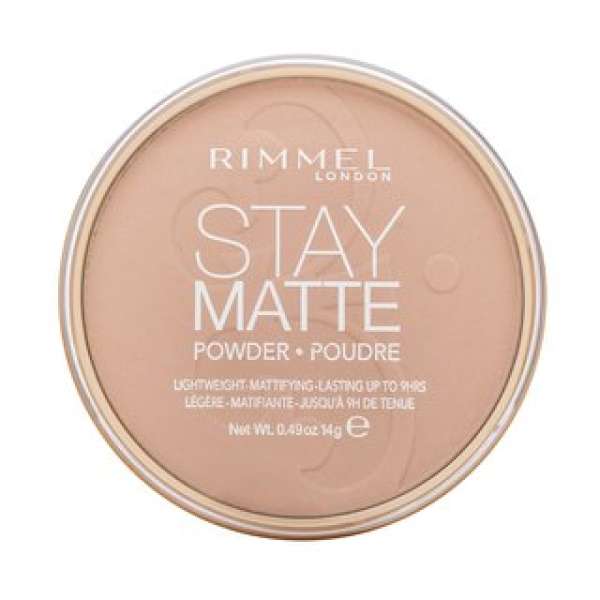 Rimmel London Stay Matte Long Lasting Pressed Powder púder matt hatású 003 Peach Glow 14 g