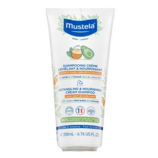 Mustela Bébé Detangling & Nourishing Cream Shampoo tápláló sampon gyerekeknek 200 ml