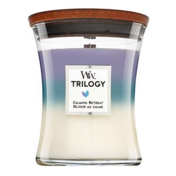 Woodwick Trilogy Calming Retreat illatos gyertya 275 g