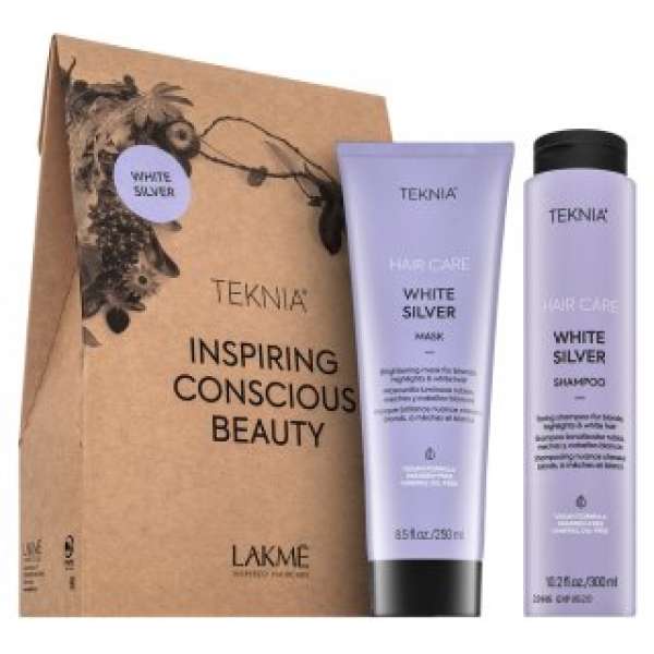 Lakmé Teknia White Silver Pack sampon + maszk platinaszőke és ősz hajra 300 ml + 250 ml