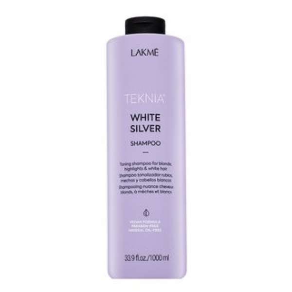 Lakmé Teknia White Silver Shampoo neutralizáló sampon platinaszőke és ősz hajra 1000 ml