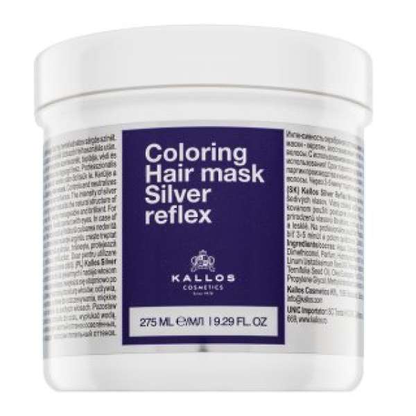 Kallos Silver Reflex Hair Mask neutralizáló maszk platinaszőke és ősz hajra 275 ml