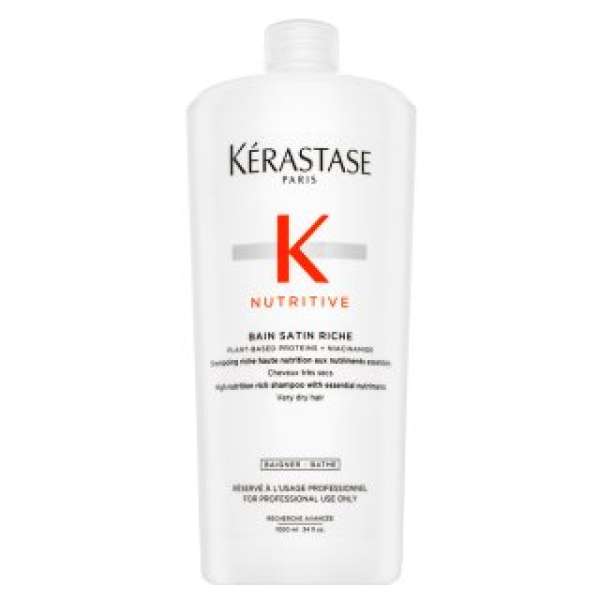 Kérastase Nutritive Bain Satin Riche tápláló sampon nagyon száraz és sérült hajra 1000 ml