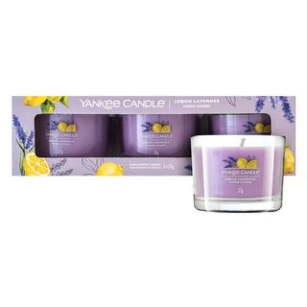 Yankee Candle Lemon Lavender fogadalmi gyertya 3 x 37 g
