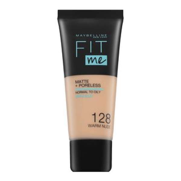 Maybelline Fit Me! Foundation Matte + Poreless folyékony make-up matt hatású 128 Warm Nude 30 ml