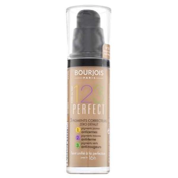 Bourjois 123 Perfect Foundation folyékony make-up az arcbőr hiányosságai ellen 55 Dark Beige 30 ml