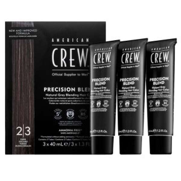 American Crew Precision Blend Natural Gray Coverage hajfesték férfiaknak Dark 3 x 40 ml