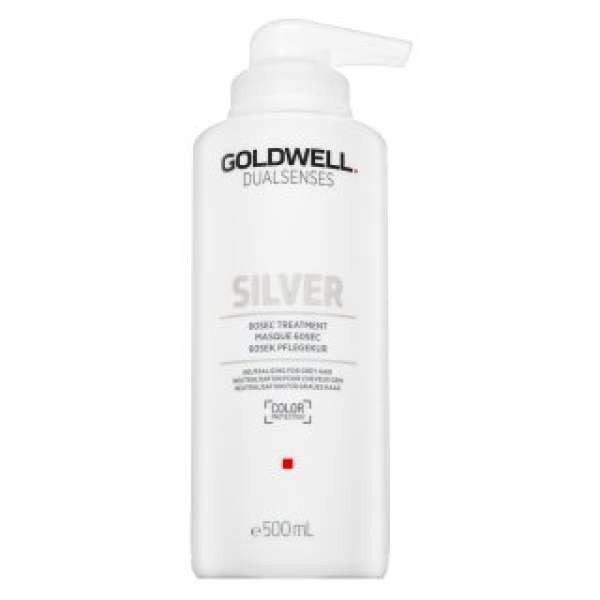 Goldwell Dualsenses Silver 60sec Treatment tápláló maszk színes pigmentekkel platinaszőke és ősz hajra 500 ml