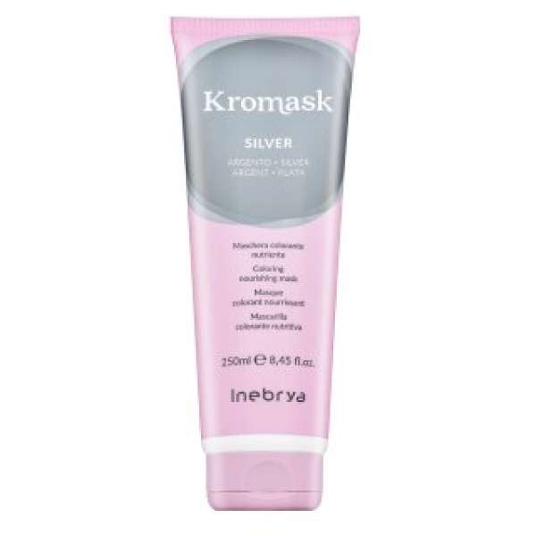 Inebrya Kromask Coloring Nourishing Mask tápláló maszk színes pigmentekkel platinaszőke és ősz hajra Silver 250 ml