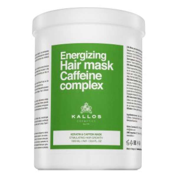 Kallos Energizing Hair Mask Caffeine Complex Keratin & Caffein Mask erősítő maszk ritkuló hajra 1000 ml