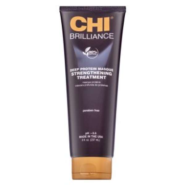 CHI Deep Brilliance Olive & Monoi Strengthening Treatment erősítő maszk gyenge hajra 237 ml