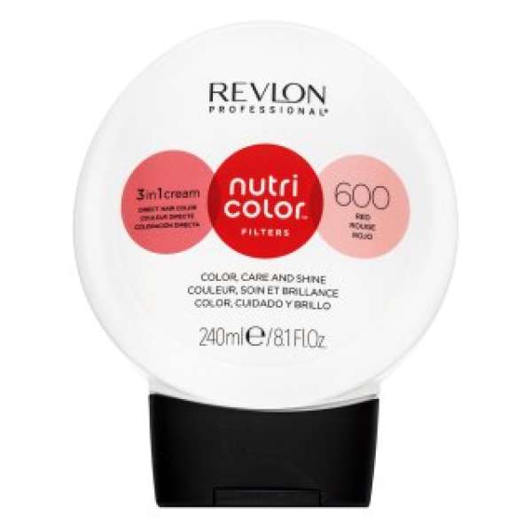 Revlon Professional Nutri Color Filters 3in1 Cream tápláló maszk színes pigmentekkel hajszín élénkítésére 600 Red 240 ml