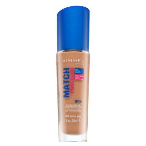 Rimmel London Match Perfection 24HR SPF20 Foundation folyékony make-up az egységes és világosabb arcbőrre 400 Natural Beige 30 ml