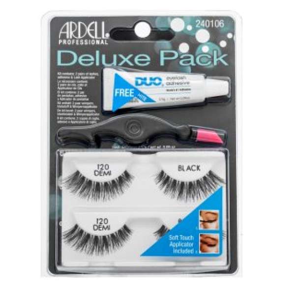 Ardell Deluxe Pack ragasztható műszempilla - készlet 120 Demi Black