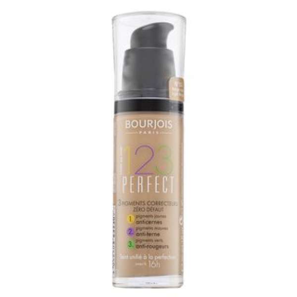 Bourjois 123 Perfect Foundation folyékony make-up az arcbőr hiányosságai ellen 53 Light Biege 30 ml