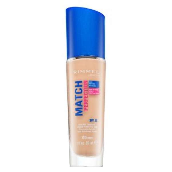 Rimmel London Match Perfection 24HR SPF20 Foundation folyékony make-up az egységes és világosabb arcbőrre 100 Ivory 30 ml