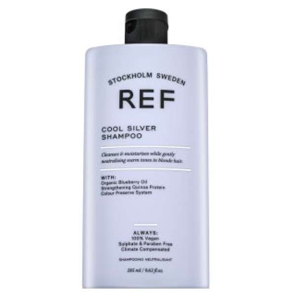 REF Cool Silver Shampoo neutralizáló sampon platinaszőke és ősz hajra 285 ml