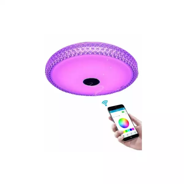 Intelligens RGBW Mennyezeti Lámpa, Bluetooth Hangszóróval 50cm dupla kristályos