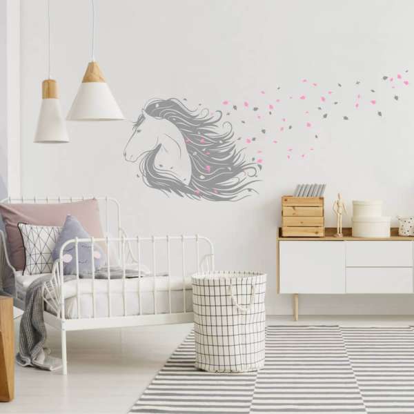 Gyerekszoba falmatrica - Ló a szélben
