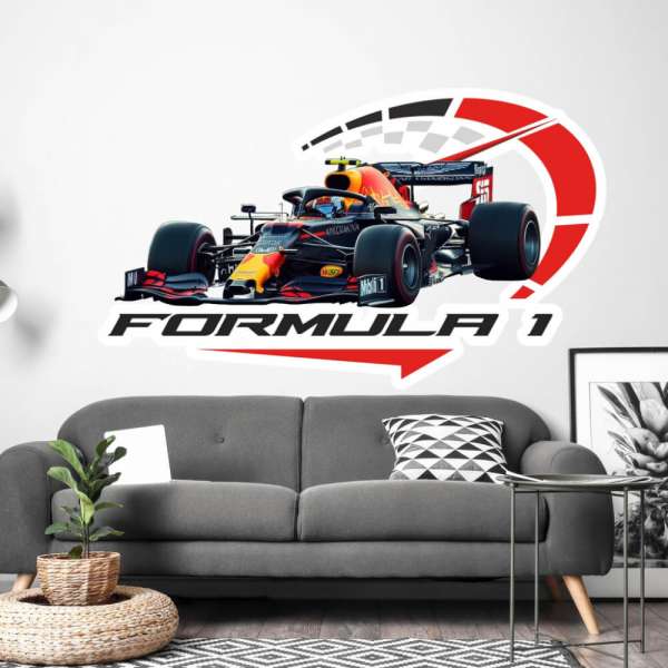 Modern falmatrica a kanapé fölött - Formula sebességmérővel