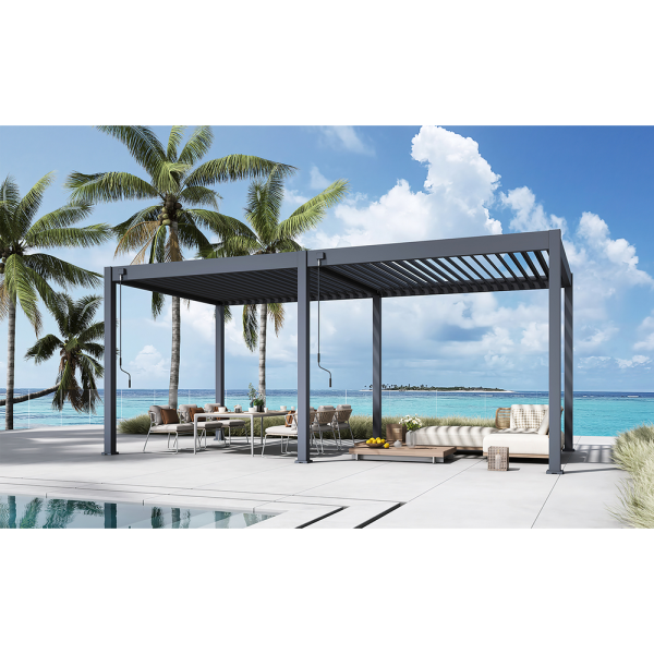 Bioklimatikus pergola, 135°-ig állítható, U Design, 3x6 m